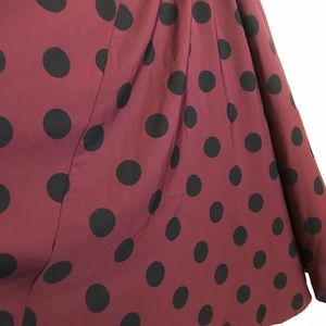 Merlot with Black Polka Dot Maxi Skirt